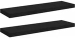 vidaXL Wandboardset, Schwarz, Holzwerkstoff, Strukturbuche, 2 F&auml;cher, Rechteckig,