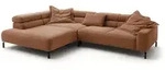 Kawola Ecksofa, Braun, Metall, Echtholz, 4-Sitzer, F&uuml;llung: Komfortschaum,...
