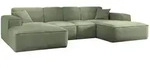 Kaiser M&ouml;bel Ecksofa,, Hellgr&uuml;n, Textil, U-Form, 344x165 cm, Reach, Wohnzimmer,