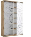 Mid.you Cd-Regal Tilano, Honigeiche, Glas, Holzwerkstoff, 10 F&auml;cher, 60x92x18...