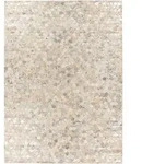 Kayoom Lederteppich, Silber, Leder, Echtleder, Rindleder, geometrisch, rechteckig,