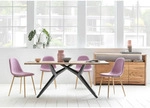 Mid.you Esstisch, Natur, Schwarz, Holz, Metall, Wildeiche, massiv, rechteckig,
