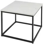 Carryhome Couchtisch, Schwarz, Wei&szlig;, Stein, quadratisch, eckig, 60x46x60 cm,