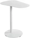 Beistelltisch, Wei&szlig;, Metall, organisch, S&auml;ule, rund, Bodenplatte, 38x60x53 cm,