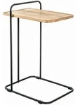 Beistelltisch, Schwarz, Eiche, Holz, Metall, Eiche, massiv, rechteckig, Rundrohr,