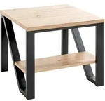 Beistelltisch, Schwarz, Eiche, Metall, Holzwerkstoff, quadratisch, eckig,...