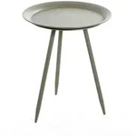 Beistelltisch, Gr&uuml;n, Metall, rund, konisch, Rundrohr, 54x44x54 cm, Wohnzimmer,