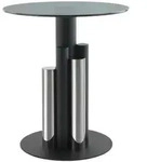 Kayoom Beistelltisch, Silber, Metall, Glas, rund, 46x52x46 cm, einfacher Aufbau,