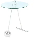 Kayoom Beistelltisch, Silber, Wei&szlig;, Metall, Glas, rund, 46x60x46 cm, einfacher