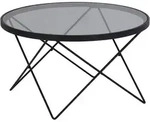 Livetastic Couchtisch, Grau, Glas, rund, 45x80x80 cm, Wohnzimmer, Wohnzimmertische,