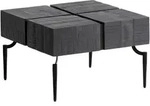 Livetastic Couchtisch, Schwarz, Holz, Mangoholz, massiv, quadratisch, konisch,