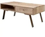 Mid.you Couchtisch, Braun, Holz, Mangoholz, massiv, 1 Schublade(n) Schubladen,