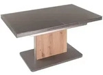 Couchtisch, Eiche Artisan, Silber, Grau, Metall, Glas, Holzwerkstoff, rechteckig,