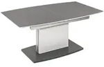 Couchtisch, Silber, Grau, Holzwerkstoff, Glas, Metall, bootsf&ouml;rmig, Wange,