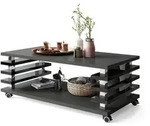 designimpex Couchtisch, Anthrazit, Schwarz Hochglanz, Holzwerkstoff, 120x45x60 cm,