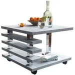 designimpex Couchtisch, Hellgrau, Holzwerkstoff, 60x45x60 cm, Wohnzimmer,