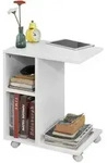SoBuy Beistelltisch, Wei&szlig;, Holzwerkstoff, 45x58x35 cm, Wohnzimmer, Wohnzimmertische,