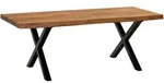 Mid.you Couchtisch, Akazie, Holz, Akazie, massiv, rechteckig, X-Form, 60x46x120 cm,