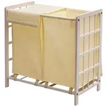 MCW W&auml;schesammler, Wei&szlig;, Beige, Holz, 60x60x33 cm, Ordnen & Aufbewahren,