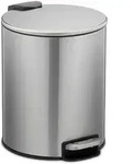 Relaxdays Kosmetikeimer, Silber, Metall, Kunststoff, 20.5x26x25 cm, Badaccessoires,