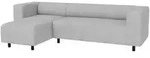 S-Style M&ouml;bel Ecksofa, Hellgrau, Textil, Echtholz, Teilmassiv,Buche, Birke,