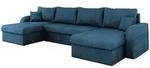 Mirjan24 Wohnlandschaft, Blau, Kunststoff, 6-Sitzer, U-Form,Rechteckig, 304x80x140