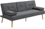 Homcom Schlafsofa, Dunkelgrau, Textil, Pappel, 3-Sitzer, F&uuml;llung: Schaumstoff,