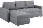 ebuy24 Schlafsofa, Grau, Holzwerkstoff, 3-Sitzer, L-Form, 218x155 cm,...