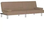 vidaXL Schlafsofa, Cappuccino, Leder, Rechteckig, 200x70x89 cm, Wohnzimmer,...