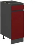 Vicco K&uuml;chenunterschrank, Rot, Anthrazit, Holzwerkstoff, 1 F&auml;cher, 1...