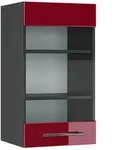 Vicco K&uuml;chenglasschrank, Bordeaux, Anthrazit, Holzwerkstoff, 3 F&auml;cher,...