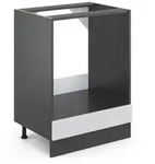 Vicco Herdumbauschrank, Wei&szlig; Hochglanz, Anthrazit, Holzwerkstoff, 1 F&auml;cher,