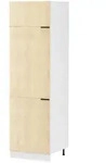 Mid.you Geschirrschrank, Wei&szlig;, Honigeiche, Kunststoff, Holzwerkstoff, 4 F&auml;cher,