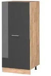 Vicco Vorratsschrank, Schwarz Hochglanz, Honigeiche, Holzwerkstoff, 3 F&auml;cher,