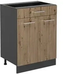 Vicco K&uuml;chenunterschrank, Eiche Artisan, Anthrazit, Holzwerkstoff, 1 F&auml;cher, 1
