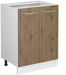 Vicco K&uuml;chenunterschrank, Eiche Artisan, Wei&szlig;, Holzwerkstoff, 1 F&auml;cher,