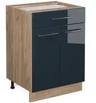 Vicco K&uuml;chenunterschrank, Dunkelblau, Honigeiche, Holzwerkstoff, 1 F&auml;cher, 1