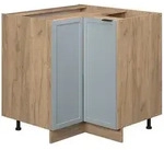 Vicco Eckunterschrank, Hellblau, Honigeiche, Holzwerkstoff, 2 F&auml;cher, Rechteckig,