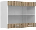 Vicco K&uuml;chenglasschrank, Eiche Artisan, Wei&szlig;, Holzwerkstoff, 1 F&auml;cher,...