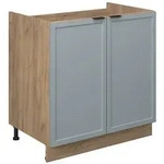 Vicco Sp&uuml;lenunterschrank, Hellblau, Honigeiche, Holzwerkstoff, 1 F&auml;cher,