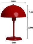 Bamyum Tischleuchte, Rot, Metall, Zylindrisch,Zylindrisch, 26x35 cm, Lampen &