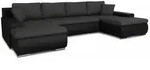 Sofnet Wohnlandschaft, Grau, Textil, 7-Sitzer, U-Form,Rechteckig, 350x85x185 cm,