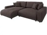 S-Style M&ouml;bel Ecksofa, Dunkelbraun, Textil, Birke, 4-Sitzer, F&uuml;llung: