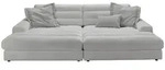Kawola Big, Grau, Textil, Echtholz, 3-Sitzer, F&uuml;llung: Komfortschaum, 296x83x178 cm,