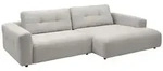 Kawola Ecksofa, Hellgrau, Kunststoff, Echtholz, 3-Sitzer, F&uuml;llung: Kaltschaum,