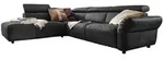 Kawola Ecksofa, Schwarz, Leder, 4-Sitzer, F&uuml;llung: Schaumstoff, L-Form, 263x240 cm,