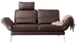 Kawola Ledersofa, Braun, Leder, Echtholz, 2-Sitzer, F&uuml;llung: Komfortschaum,