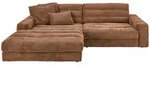 Kawola Ecksofa, Braun, Textil, Echtholz, 3-Sitzer, F&uuml;llung: Komfortschaum,...