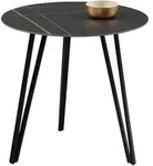 Beistelltisch, Schwarz, Metall, Stein, rund, eckig, Haarnadel, 50x50x50 cm, einfacher