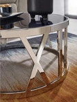 Mid.you Couchtisch, Silber, Glas, rund, rund, 60x30x60 cm, Wohnzimmer,